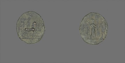 Coin Depicting the Goddess Artemis, after 190 BC, Greek, Ancient Greece, Bronze, Diam. 1.6 cm, 3.17