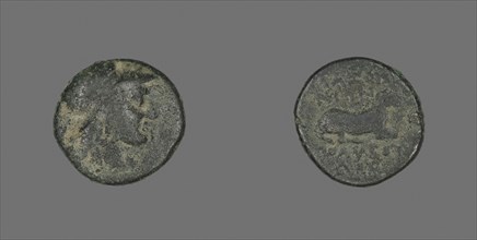Coin Depicting the Goddess Athena, 387/301 BC, Greek, Ancient Greece, Bronze, Diam. 1.7 cm, 4.09 g