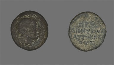 Coin Depicting the Goddess Athena, 300/200 BC, Greek, Ancient Greece, Bronze, Diam. 1.4 cm, 1.88 g