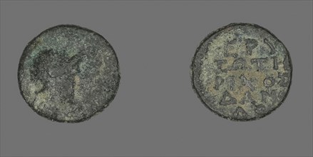 Coin Depicting the Goddess Athena, 300/200 BC, Greek, Ancient Greece, Bronze, Diam. 1.2 cm, 1.60 g