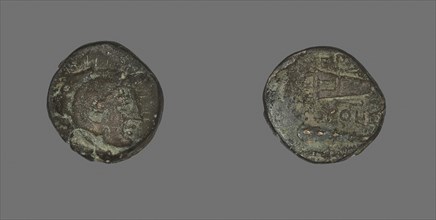 Coin Depicting the Hero Herakles, 4th century BC, Greek, Ancient Greece, Bronze, Diam. 1.7 cm, 3.92
