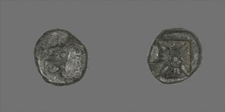 Diobol (Coin) Depicting a Lion, 395/377 BC or 478 BC and later, Greek, Ancient Greece, Silver, Diam