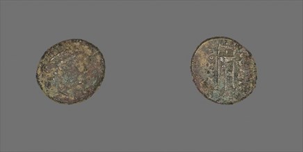 Coin Depicting the God Apollo, 200/133 BC (?), Greek, Ancient Greece, Bronze, Diam. 1.5 cm, 1.91 g