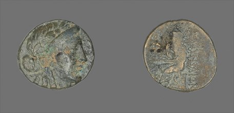 Coin Depicting the God Apollo, 2nd/1st century BC, Greek, Ancient Greece, Bronze, Diam. 2 cm, 6.69