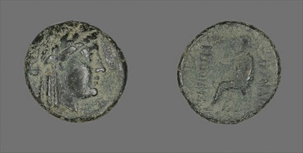 Coin Depicting the God Apollo, 2nd century BC, Greek, Ancient Greece, Bronze, Diam. 2.2 cm, 8.94 g