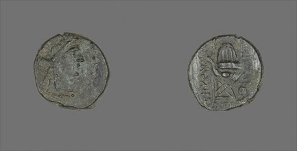 Coin Depicting the God Apollo, 75/50 BC (?), Greek, minted in Smyrna, Ionia, Ancient Greece,