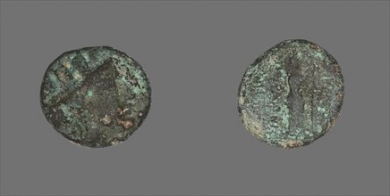 Coin Depicting the Goddess Kybele, 2nd/1st century BC, Greek, Izmir, Bronze, Diam. 1.8 cm, 5.56 g