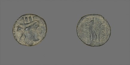 Coin Depicting the Goddess Kybele, 2nd century BC, Greek, Izmir, Bronze, Diam. 1.6 cm, 3.36 g