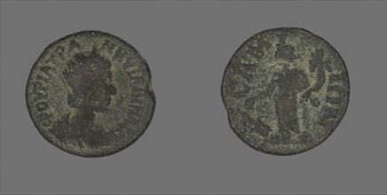 Coin Depicting the Empress Tranquillina, AD 238/244, Roman, Ancient Greece, Bronze, Diam. 2.1 cm, 4