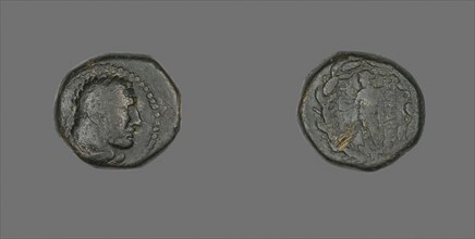 Coin Depicting the Hero Herakles, about 133 BC, Greek, Ancient Greece, Bronze, Diam. 1.7 cm, 5.96 g