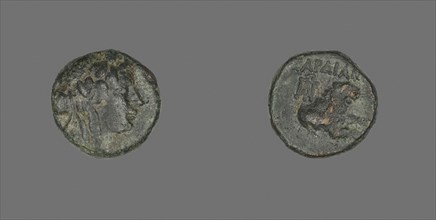 Coin Depicting the God Dionysos, about 133 BC, Greek, Ancient Greece, Bronze, Diam. 1.6 cm, 4.39 g