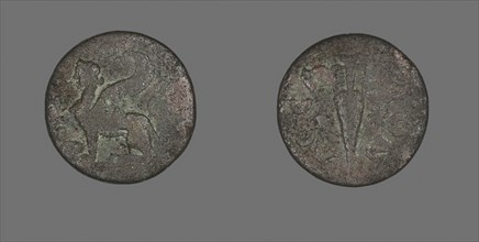 Coin Depicting a Sphinx, AD 138/217 (?), Roman, Roman Empire, Bronze, Diam. 2 cm, 4.64 g
