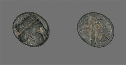 Coin Depicting the Goddess Tyche, about 188/166 BC, Greek, Ancient Greece, Bronze, Diam. 1.2 cm, 1