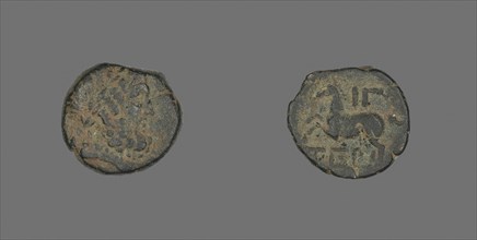 Coin Depicting the God Zeus, about 58 BC, Greek, Ancient Greece, Bronze, Diam. 1.6 cm, 2.83 g