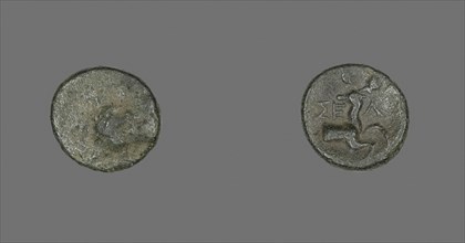 Coin Depicting the Hero Herakles, 2nd/1st century BC, Greek, Ancient Greece, Bronze, Diam. 1.3 cm,
