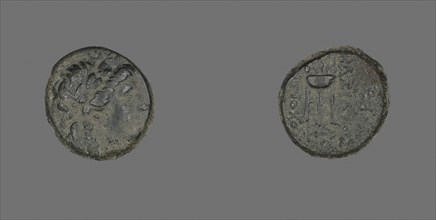 Coin Depicting the God Apollo, 261/246 BC, Greek, Ancient Greece, Copper, Diam. 1.7 cm, 5.11 g