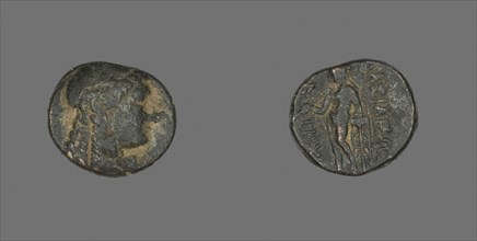 Coin Depicting the God Apollo, 222/187 BC, Greek, Ancient Greece, Bronze, Diam. 1.7 cm, 4.46 g