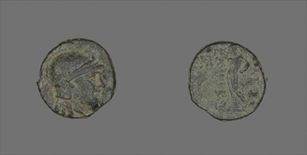 Coin Depicting the Goddess Athena, 246/226 BC, Greek, Ancient Greece, Bronze, Diam. 1.6 cm, 4.09 g