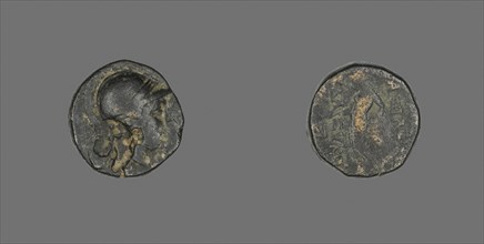 Coin Depicting the Goddess Athena, 246/226 BC, Greek, Ancient Greece, Bronze, Diam. 1.5 cm, 4.54 g