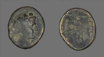 Coin Depicting the God Dionysos, about 133 BC, Greek, Ancient Greece, Bronze, Diam. 2.6 cm, 11.39 g