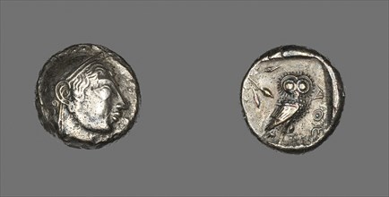 Tetradrachm (Coin) Depicting the Goddess Athena, 530/490 BC, Greek, minted in Athens, Greater