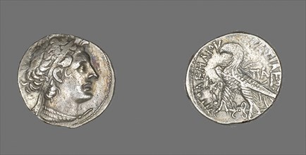 Tetradrachm (Coin) Portraying King Ptolemy I, Ptolemaic Period (53–52 BC), issued by King Ptolemy