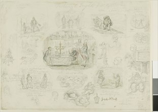 Fashions and Frights of 1829 (recto), Angels Ever Bright and Fair (verso), 1829, George Cruikshank,