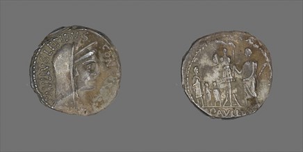 Denarius (Coin) Depicting Concordia, about 62 BC, Roman, Roman Empire, Silver, Diam. 1.9 cm, 3.93 g