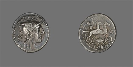 Denarius (Coin) Depicting the Goddess Roma, about 99 BC, Roman, Roman Empire, Silver, Diam. 1.9 cm,