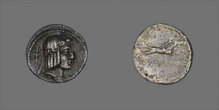 Denarius (Coin) Depicting the God Apollo, about 67 BC, Roman, Roman Empire, Silver, Diam. 1.8 cm, 3