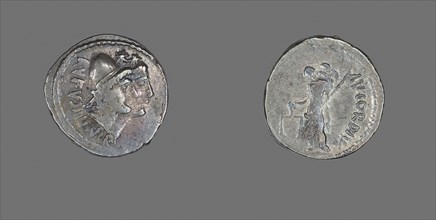 Denarius (Coin) Depicting the Dioscuri, 49 BC, Roman, Roman Empire, Silver, Diam. 1.8 cm, 3.96 g