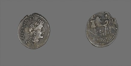 Quinarius (Coin) Depicting the God Apollo, about 97 BC, Roman, Roman Empire, Silver, Diam. 1.7 cm,