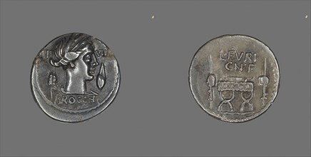 Denarius (Coin) Depicting the Goddess Ceres, about 63 BC, Roman, Roman Empire, Silver, Diam. 1.9