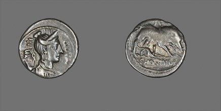 Denarius (Coin) Depicting the Goddess Diana, about 68 BC, Roman, Roman Empire, Silver, Diam. 1.8