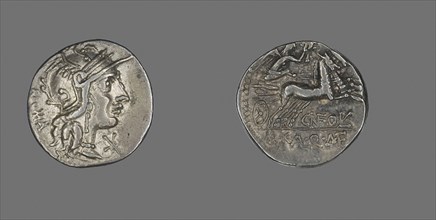 Denarius (Coin) Depicting the Goddess Roma (?), 117/116 BC, Roman, Roman Empire, Silver, Diam. 1.9