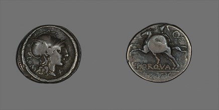 Denarius (Coin) Depicting the Goddess Roma, 113/112 BC, Roman, Roman Empire, Silver, Diam. 1.9 cm,