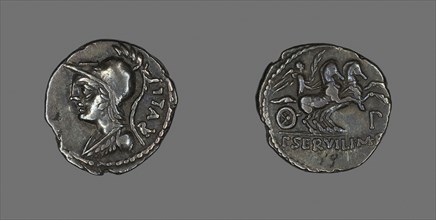 Denarius (Coin) Depicting the Goddess Minerva, 100 BC, Roman, Roman Empire, Silver, DIam. 2 cm, 3