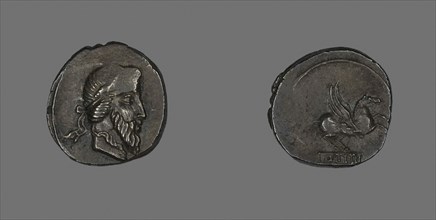Denarius (Coin) Depicting a Bearded Man, about 90 BC, Roman, Roman Empire, Silver, Diam. 1.9 cm, 3