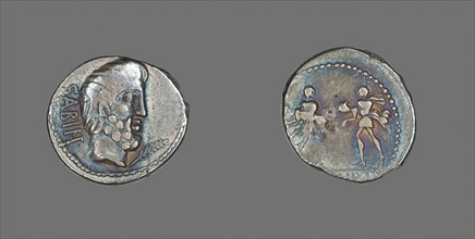 Denarius (Coin) Portraying King Tatius, about 89 BC, Roman, Roman Empire, Silver, DIam. 1.9 cm, 3