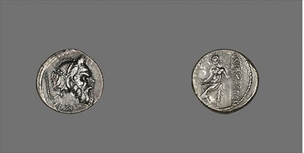 Denarius (Coin) Depicting Mask of Pan, about 48 BC, issued by C. Vibius Pansa, Roman, minted in