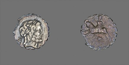 Denarius Serratus (Coin) Depicting the God Jupiter, about 81 BC, Roman, Roman Empire, Silver, Diam.