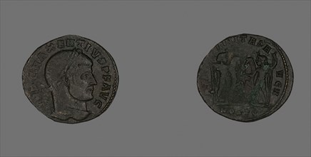 Follis (Coin) Portraying Emperor Maxentius, AD 309/312, Roman, minted in Ostia, Roman Empire,