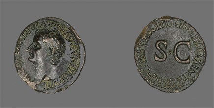 As (Coin) Portraying Emperor Tiberius, AD 22/23, Roman, minted in Rome, Roman Empire, Bronze, Diam.