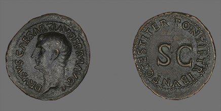 As (Coin) Portraying Emperor Drusus, AD 22/23, Roman, minted in Rome, Roman Empire, Bronze, Diam. 3
