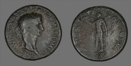 Sestertius (Coin) Portraying Emperor Claudius, AD 50/54, Roman, minted in Rome, Roman Empire,