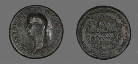 Sestertius (Coin) Portraying Germanicus, AD 37/38, Roman, minted in Rome, Roman Empire, Bronze,