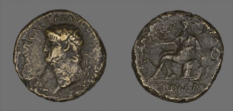 Sestertius (Coin) Portraying Emperor Nero, AD 65, Roman, minted in Rome, Roman Empire, Bronze, Diam