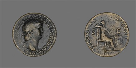 Dupondius (Coin) Portraying Emperor Nero, AD 63, Roman, minted in Rome, Roman Empire, Bronze, Diam.