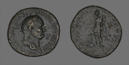 Sestertius (Coin) Portraying Emperor Vespasian, AD 69/79, Roman, Roman Empire, Bronze, Diam. 3.3