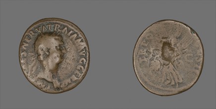 As (Coin) Portraying Emperor Trajan, AD 98/99, Roman, minted in Rome, Roman Empire, Bronze, Diam. 2